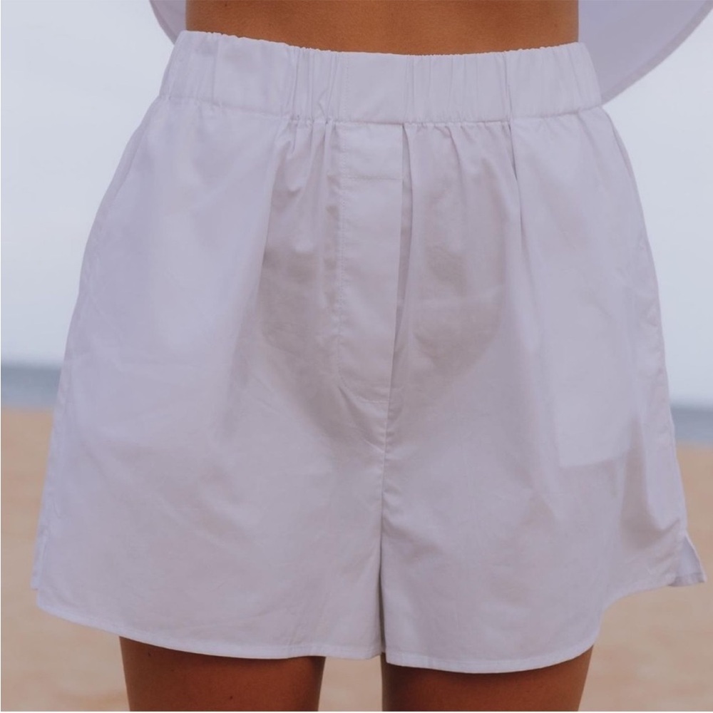 Daily Drills White Poplin Shorts